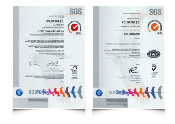 Drukarnia Kielce - certyfikat ISO